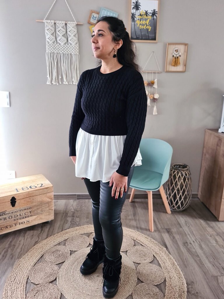 CADIX - ENSEMBLE CHEMISE PULL SANS MANCHE